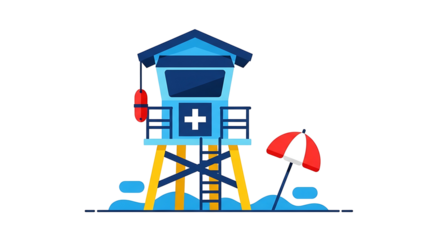 Lifeguard Tower at Beach.