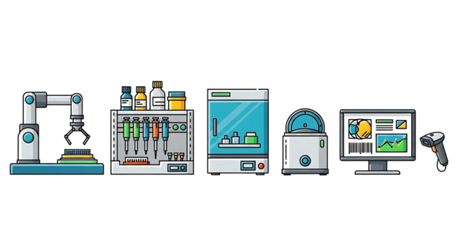 Lab equipment vector.