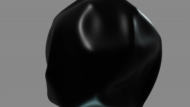 Seamless 3D animation of a dark organic form.