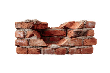 Damaged brick wall, red, textured, crumbling