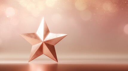 Obraz premium Glowing Star Award on Soft Gradient Background with Bright Accents