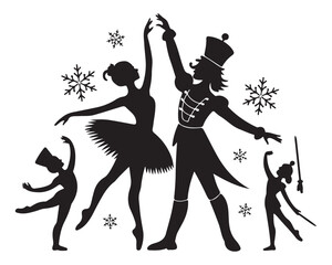Nutcracker Ballet Silhouette Scene? ? the ?Nutcrackercore? motif 17.eps