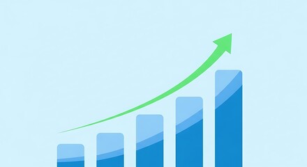 Stunning upward trending graph with green arrow signifies robust business growth and financial success in modern analytics