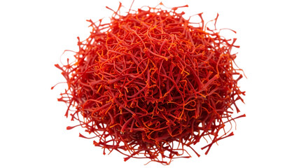Naklejka premium Illustration of a pile of dried red saffron threads isolated on transparent background