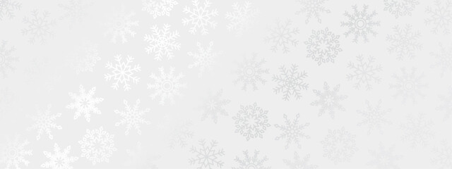 高級感のある雪の結晶模様のバナー　ホワイト