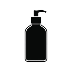 Black liquid soap dispenser icon bottle