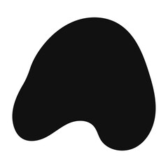 Abstract Black Organic Blob Shape Isolated On White Background Simple Minimalist Design Element