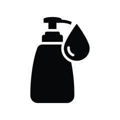 Black liquid soap dispenser with falling drop icon