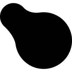 Abstract Black Blob Shape With Transparent Background Isolated On White