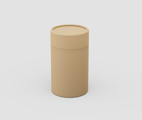 Blank brown paper jar packaging, ideal for sustainable product mockups. , 3d illustration