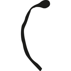 Abstract Black Curved Line Art Isolated on White Background Minimalist Design Shape Graphic