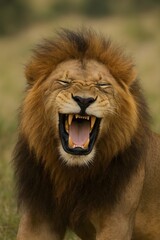 Fototapeta premium Laughing Lion Portrait