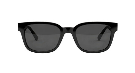 Sleek Black Sunglasses With Dark Lenses On Black Background