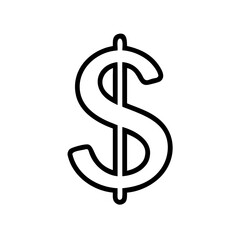 Fototapeta premium Dollar sign icon on transparent background in minimalist style 