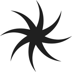 Abstract Black Spiral Starburst Graphic Design Element Isolated on White Background