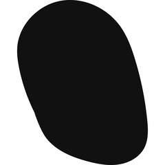 Abstract Black Organic Blob Shape With Transparent Background And Smooth Edges For Digital Art And Design