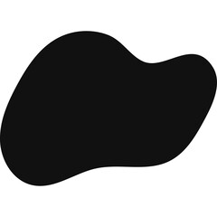 Abstract Black Organic Liquid Shape Blob Isolated on Transparent Background with Soft Edges and Fluid Form