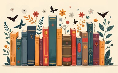 Celebrate national book lovers day august ninth with colorful book illustrations and designs. High quality