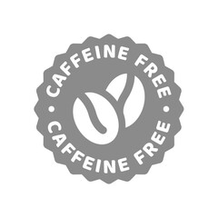 Caffeine free vector icon. Ingredients label badge, no caffeine.