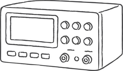 Bench electronic instrument front panel line drawing
