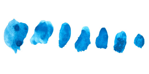 Vibrant hues of blue blend beautifully in watercolor strokes