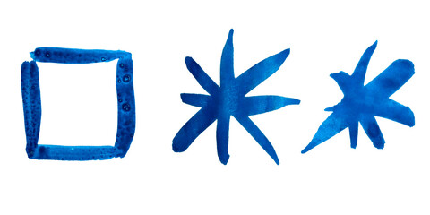 Colorful blue shapes on white spark creativity