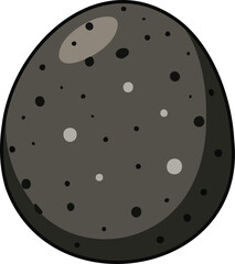 Egg shaped speckled stone in dark tones