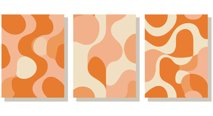 retro pattern designs collection vibrant organic shapes creating a playful 70s aesthetic perfect for vintage-inspired branding and artistic backgrounds.