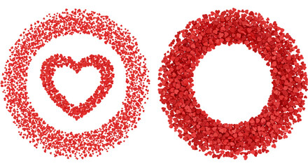 red hearts ring a festive wreath of tiny hearts for valentines day graphics and designs spreading love and romance in a stylish circular pattern