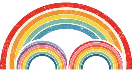 retro rainbow design a vintage-inspired rainbow graphic with multiple arches perfect for nostalgic designs and promoting inclusivity diversity and pride