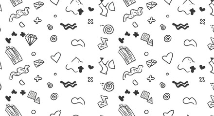 seamless doodle pattern creating a fun background for creative projects ideal for textiles wallpapers and playful designs enhancing visual appeal