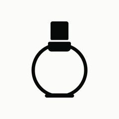 Black perfume bottle icon on white background fragrance 7