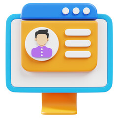 Clean 3D Personal Information Display On Browser Interface Modern Design