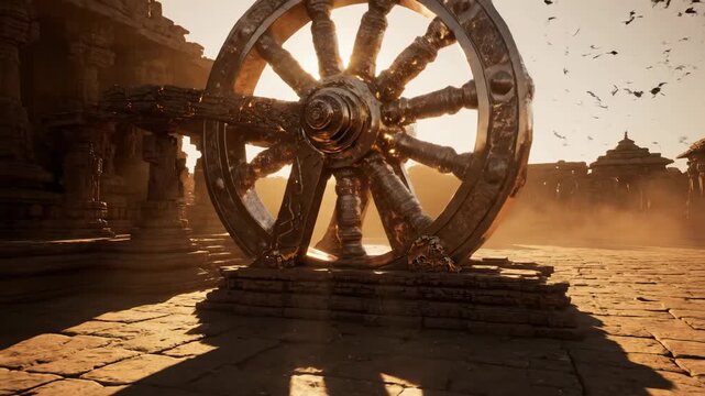 Mysterious Ancient Wheel Carving at Konark Sun Temple, India, Suggesting Ancient Alien Theories and Advanced Lost Technologies