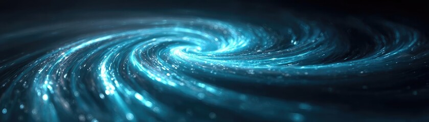 Abstract blue swirls forming tornado wind effect concept. A mesmerizing blue vortex capturing the essence of cosmic beauty.