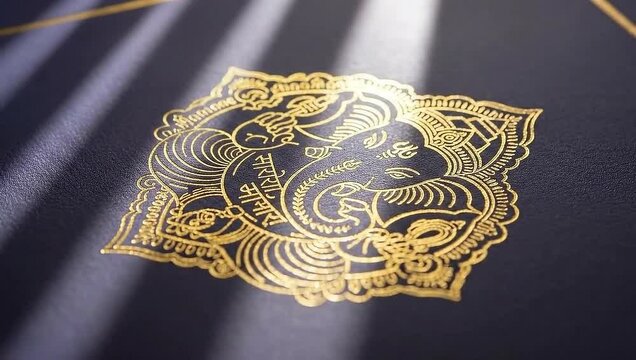 Luxury Gold Foil Mandala with Ganesha Monogram