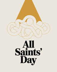 All Saints' Day Celebration with Group of Figures Under a Light Spotlight