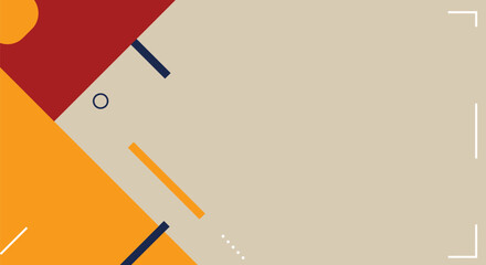 Modern Abstract Geometric Background Design with Beige, Orange, and Red Shapes for Presentation or Corporate Use.
