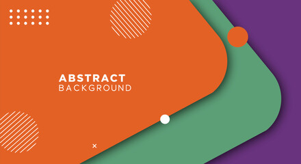 Modern Abstract Background Template with Colorful Layered Geometric Shapes, Shadows, and Minimal Accents. Dynamic Design for Presentations or Web Use.