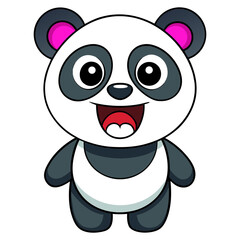 Cute Funny Panda Cartoon Illustration Showing Playful Happy Animal Character
