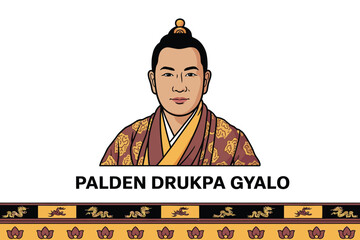 Illustration of King Jigme Khesar Namgyel's Coronation with Traditional Bhutanese Design