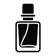Black perfume bottle icon with rounded corners fragrance