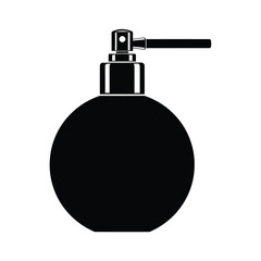Black perfume bottle silhouette on white background 1