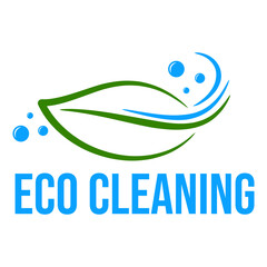 eco cleaning flat minimalist logo design
