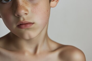 Close-up portrait of a young boy's face and upper torso.