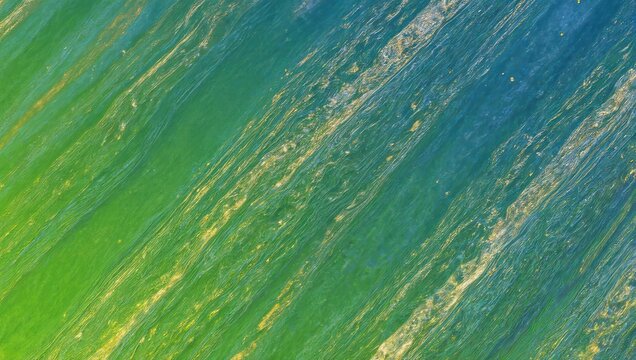 Abstract background with green and blue gradient and diagonal lines.