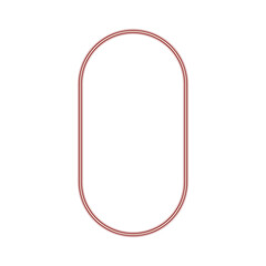 Red Capsule Frame – Minimal Rounded Outline Shape for Layout
