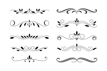 Obraz premium Collection of decorative ornamental dividers