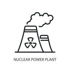 Nuclear power plant thin line icons. Original vector illustration.