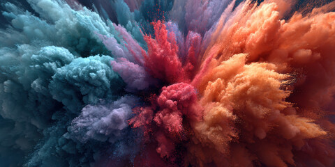 Captivating abstract background of dynamic powder explosion. vibrant art shows cloud of texture and energy creating beautiful and powerful visual for any design